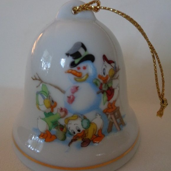 Disney Grolier Huey, Dewey and Louie porcelain bell, height 2 inches, CLN - Picture 1 of 1